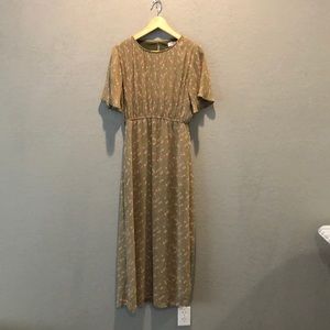 Sage green floral prairie dress